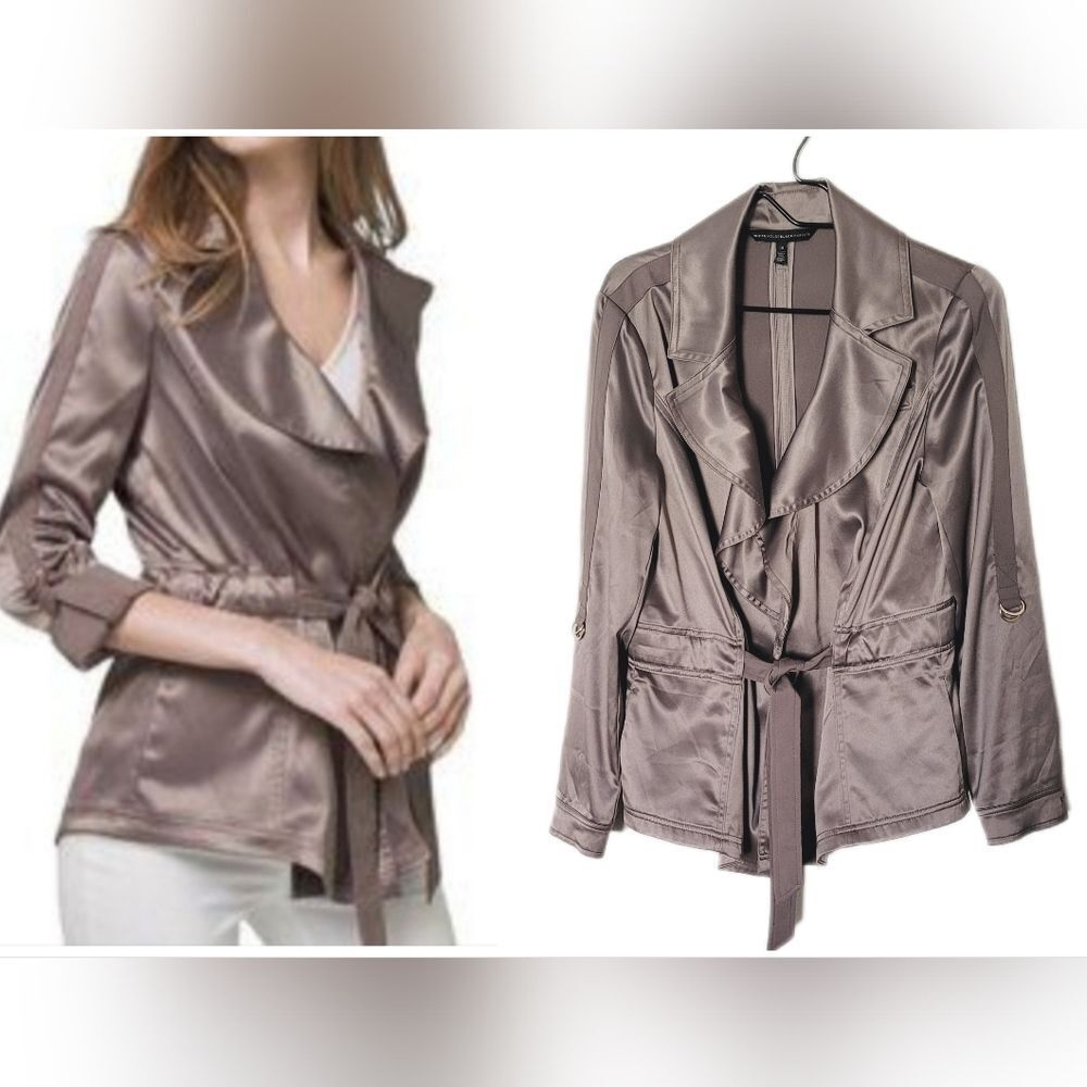 WHBM Satin Belted Jacket Sz 10